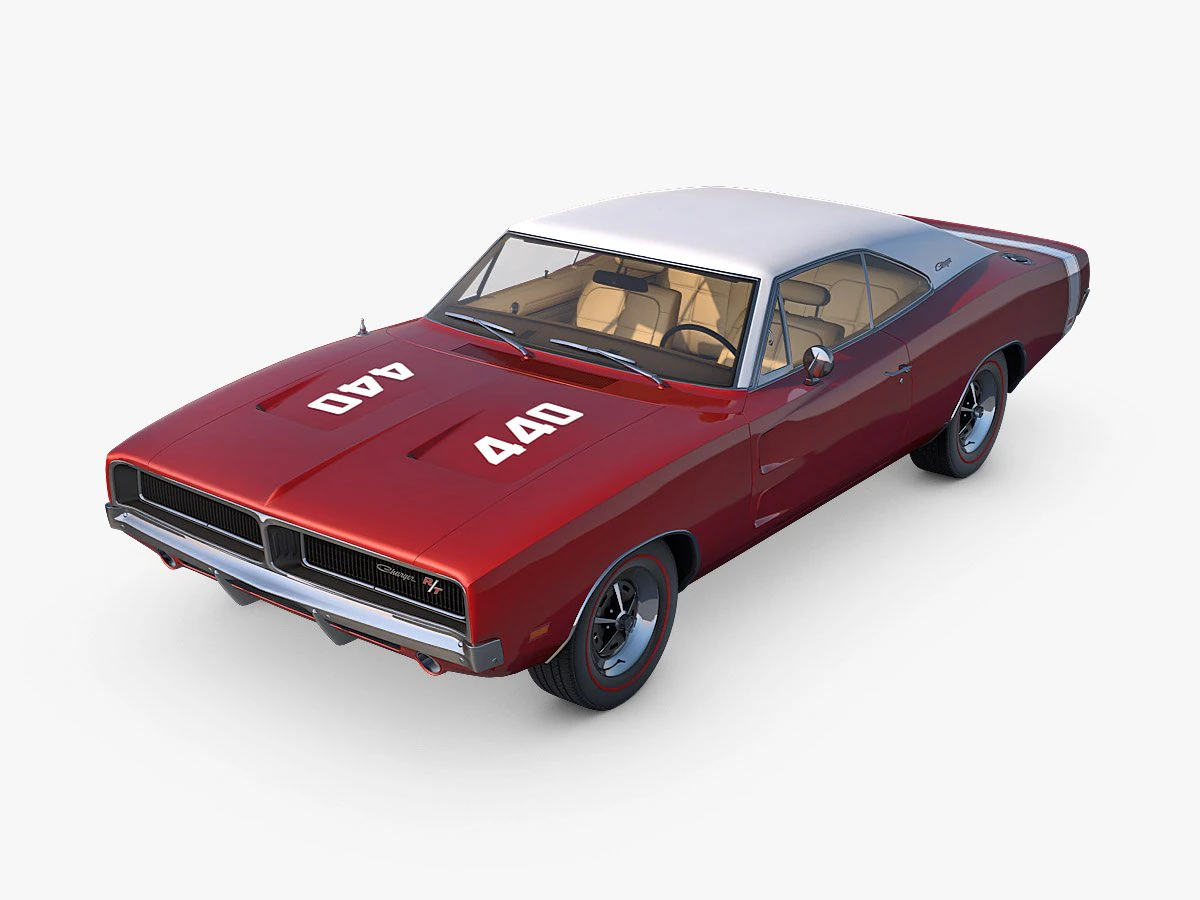 dodge charger r-t 1969 3D Model .c4d .max .obj .3ds .fbx .stl .blend 