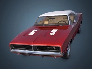 dodge charger r-t 1969 3D Model