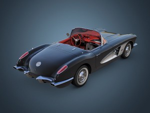 chevrolet corvette c1 black 3D Модель