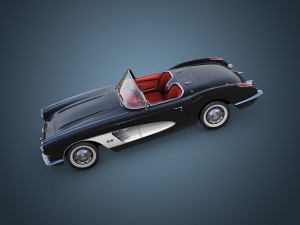 chevrolet corvette c1 black 3D Модель