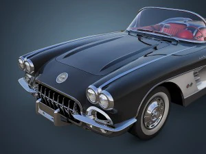 chevrolet corvette c1 black 3D Model