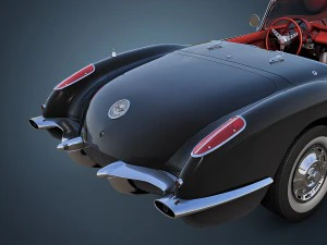 chevrolet corvette c1 black 3D Model