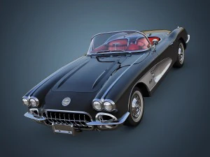 chevrolet corvette c1 black 3D Model