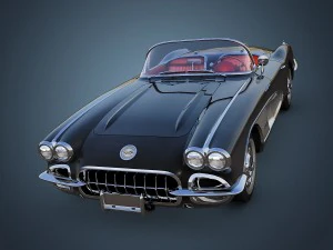 chevrolet corvette c1 black 3D Model