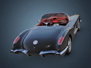 chevrolet corvette c1 black 3D Модель