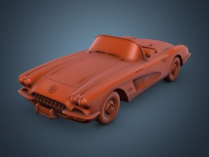 chevrolet corvette c1 black 3D Модель