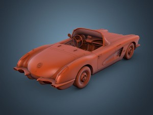 chevrolet corvette c1 black 3D Модель