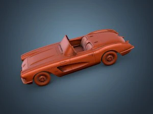 chevrolet corvette c1 black 3D Model