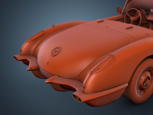 chevrolet corvette c1 black 3D Модель