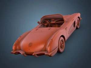 chevrolet corvette c1 black 3D Model