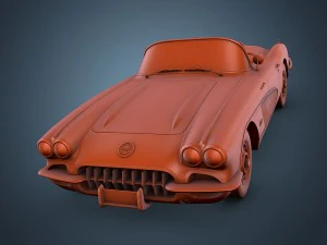 chevrolet corvette c1 black 3D Model