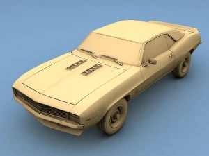 chevrolet camaro ss 1969 3D Model