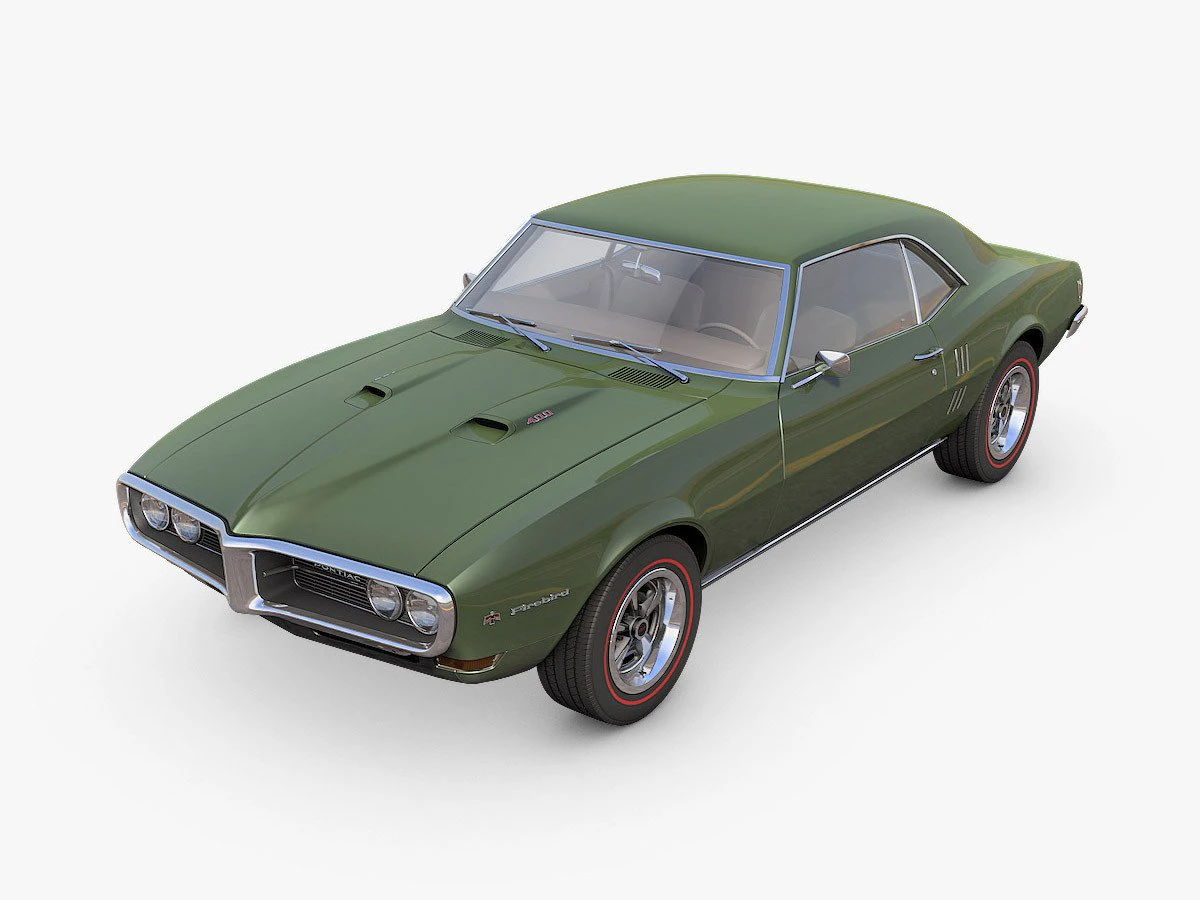 pontiac firebird 1968 3D Model .c4d .max .obj .3ds .fbx .stl .blend 