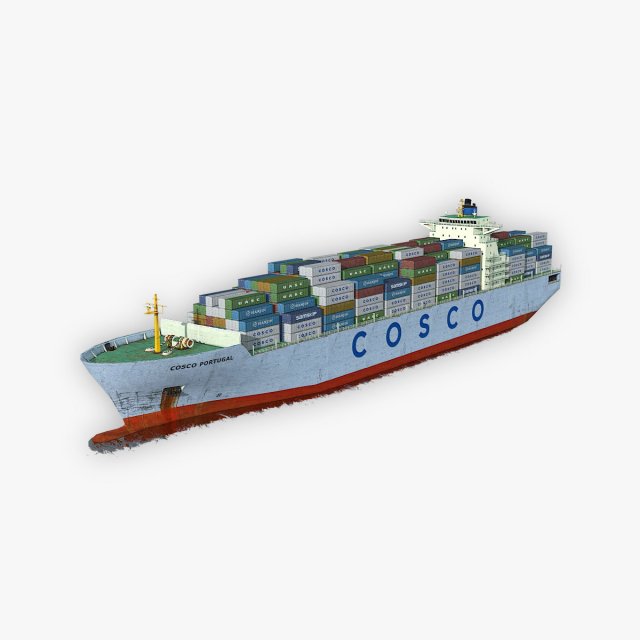 cargo ship cosco Modello 3D .c4d .max .obj .3ds .fbx .stl .blend 