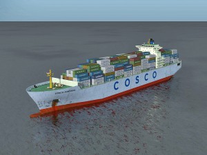 cargo ship cosco Modello 3D