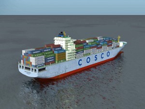 cargo ship cosco Modello 3D