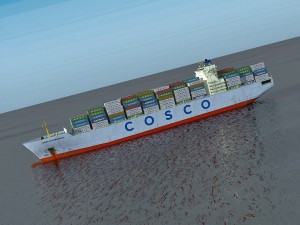 cargo ship cosco Modello 3D