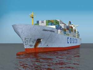 cargo ship cosco Modello 3D