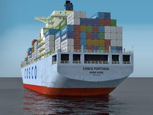 cargo ship cosco Modello 3D