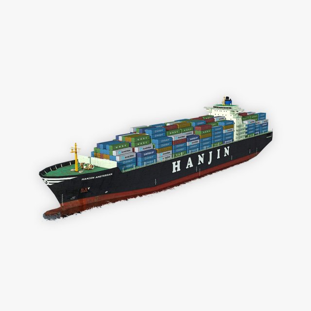 cargo ship hanjin Model 3D .c4d .max .obj .3ds .fbx .stl .blend 