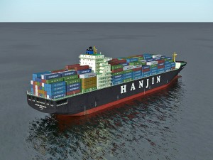 cargo ship hanjin Model 3D