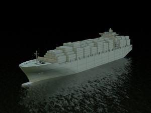 cargo ship hanjin Model 3D