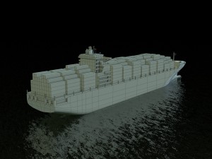 cargo ship hanjin Model 3D