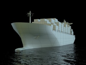 cargo ship hanjin Model 3D