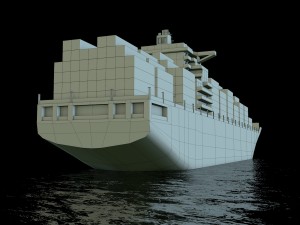 cargo ship hanjin Model 3D