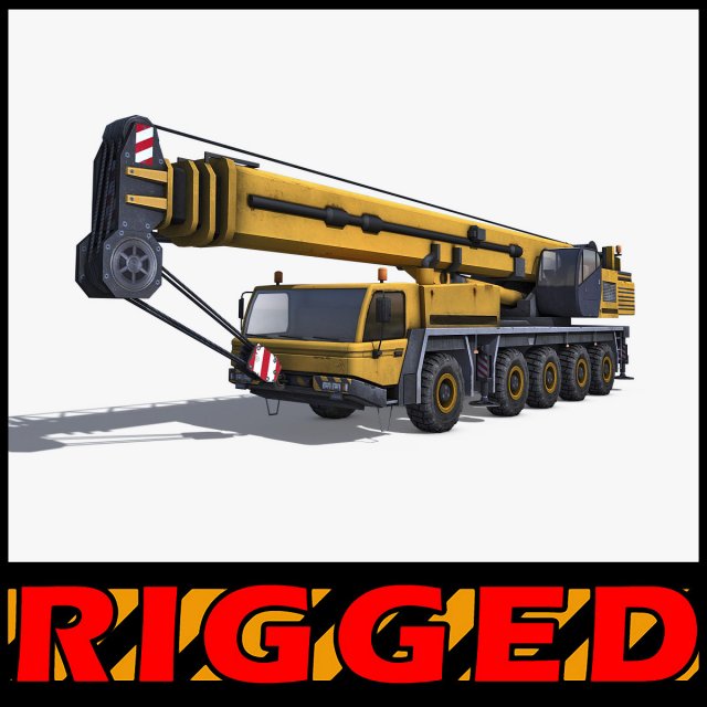 mobile crane rigged 3D 모델 .c4d .max .obj .3ds .fbx .stl .blend 