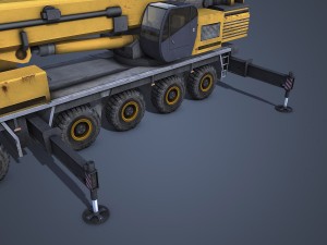 mobile crane rigged 3D 모델