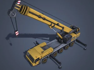mobile crane rigged 3D Model