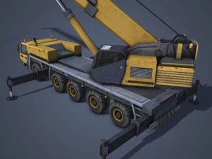 mobile crane rigged 3D Model