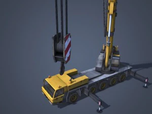 mobile crane rigged 3D Model
