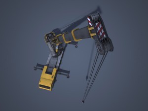 mobile crane rigged 3D 모델