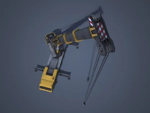 mobile crane rigged 3D Model
