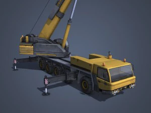 mobile crane rigged 3D Model