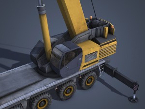 mobile crane rigged 3D 모델