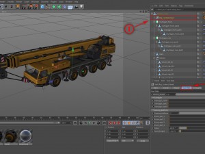 mobile crane rigged 3D 모델