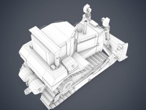 bulldozer d9t Model 3D