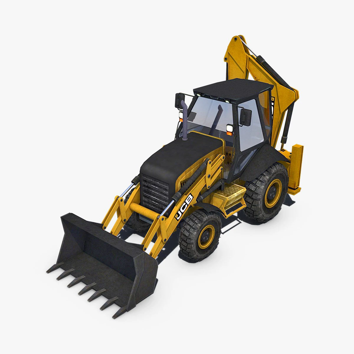 jcb loader backhoe 3D Model .c4d .max .obj .3ds .fbx .stl .blend 