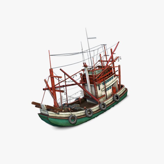 thai fishing boat 3D Model .c4d .max .obj .3ds .fbx .stl .blend 