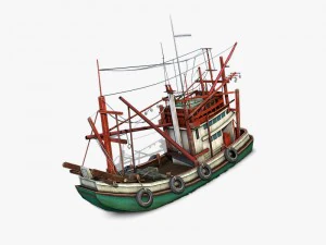 thai fishing boat 3D Model