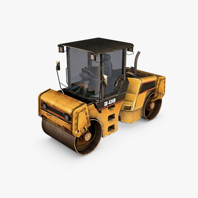 asphalt road roller Modelo 3D .c4d .max .obj .3ds .fbx .stl .blend 