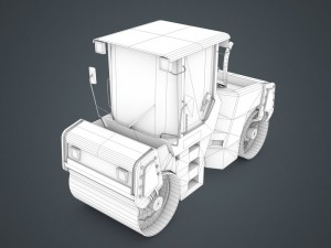 asphalt road roller Modelo 3D
