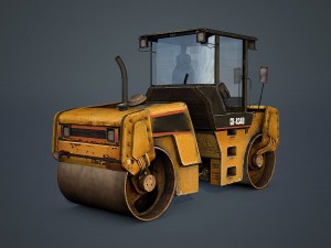 asphalt road roller Modelo 3D