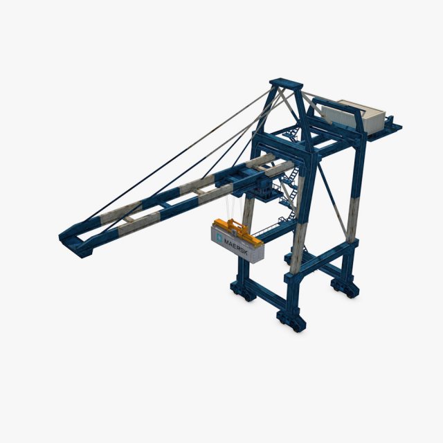 port container crane Model 3D .c4d .max .obj .3ds .fbx .stl .blend 