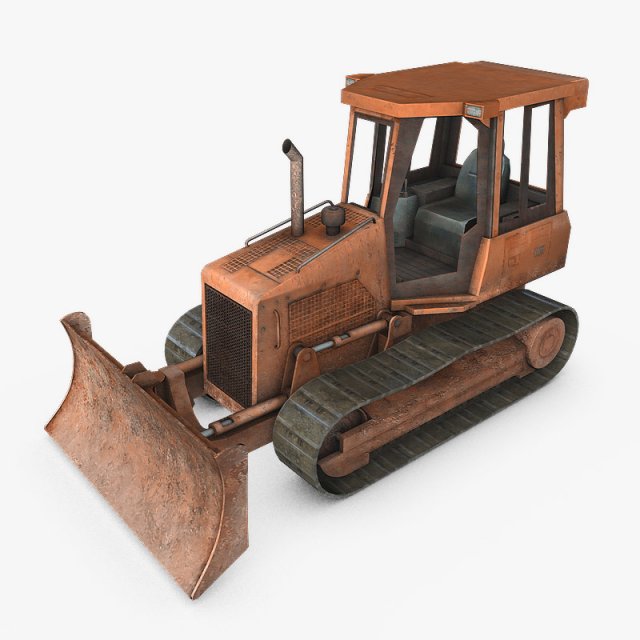 bulldozer Modèle 3D .c4d .max .obj .3ds .fbx .stl .blend 