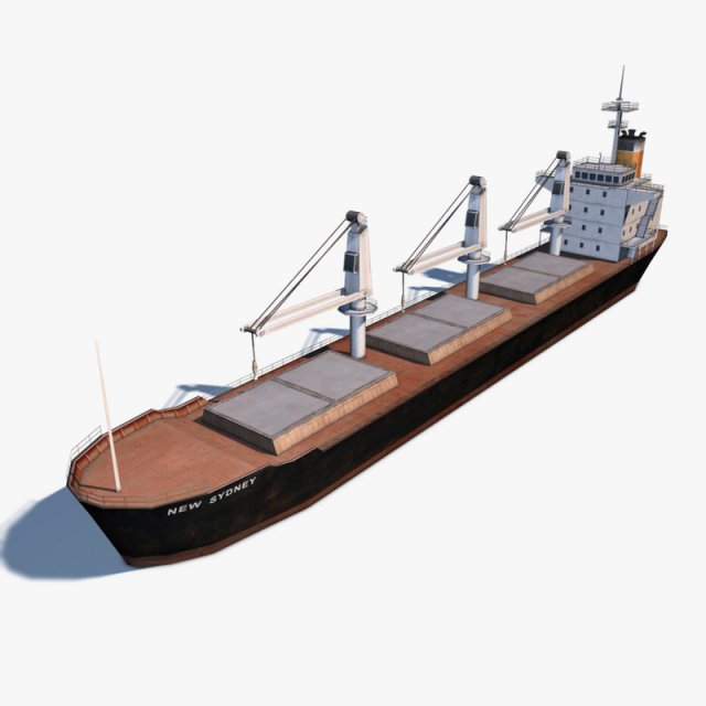 bulk carrier 3D Модель .c4d .max .obj .3ds .fbx .stl .blend 