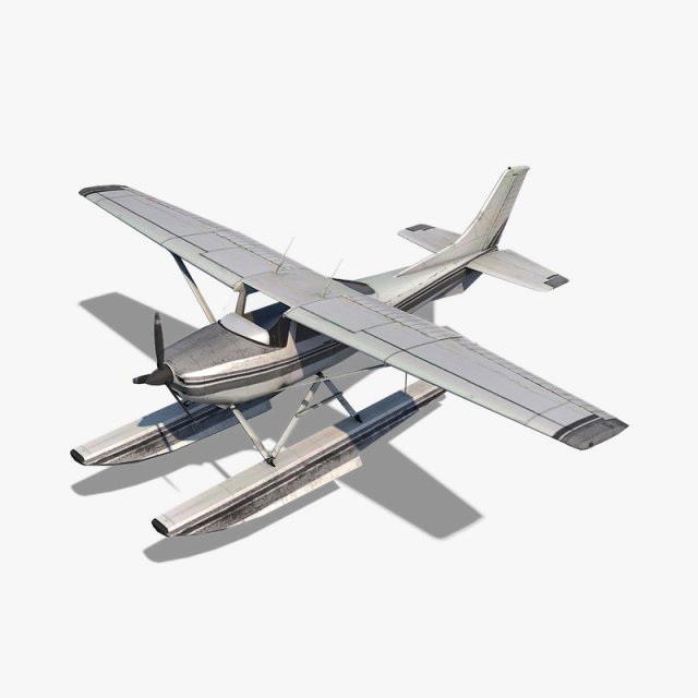 cessna 182 skylane seaplane 3Dモデル .c4d .max .obj .3ds .fbx .stl .blend 
